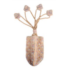 1920's Pastel Beaded Drawstring Purse 8