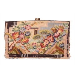 Vintage 1930's Art Deco Needlework Clutch Bag