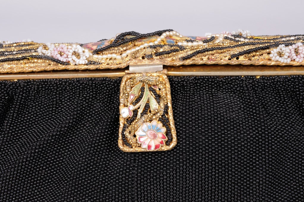 1950's French Hand Made Beaded Bag For Sale at 1stdibs