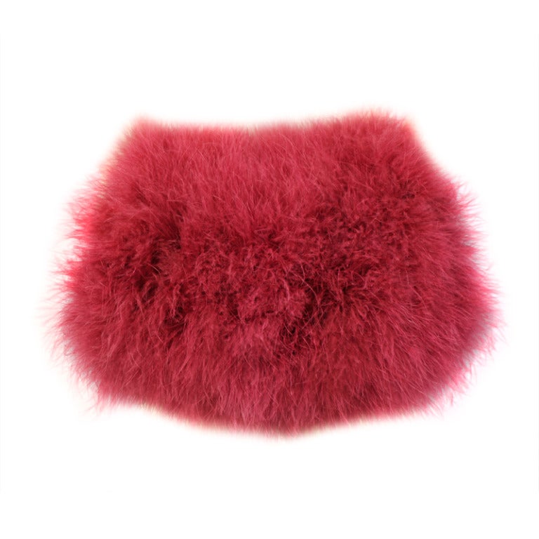 Magenta Marabou Feather Muff