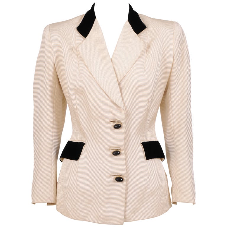 1940's Leyna Beauvilain Paris Couture Jacket with Peplum