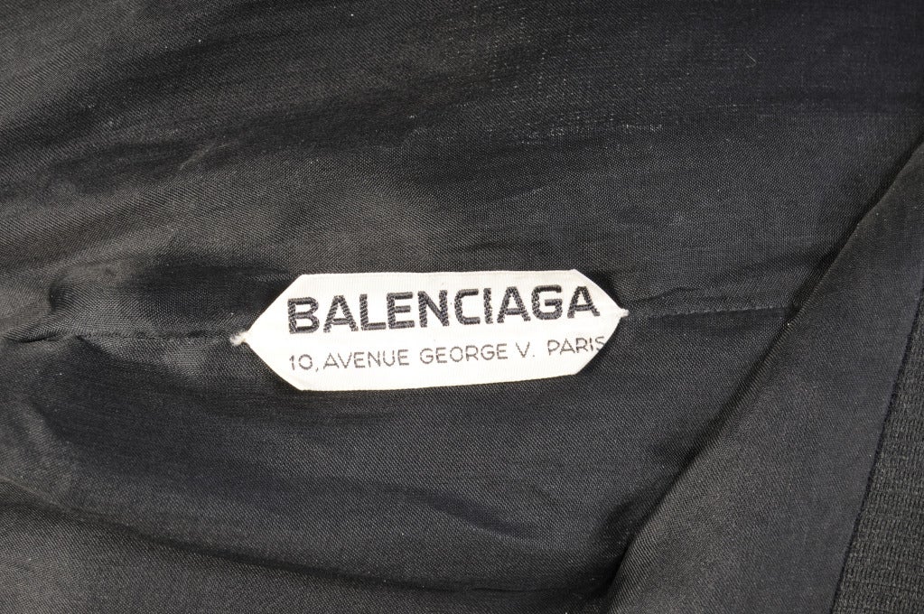 Balenciaga 1960's Haute Couture Silk Gazar Cocktail Dress In Excellent Condition In New Hope, PA