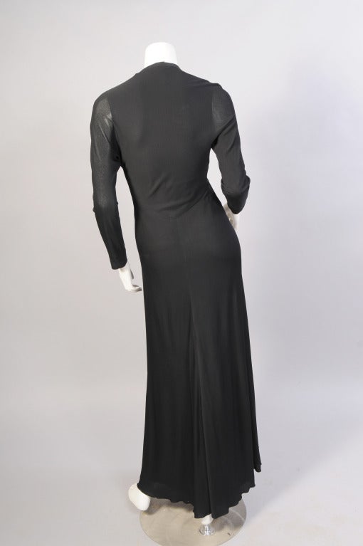 Mollie Parnis Black Jersey Maxi Dress 1
