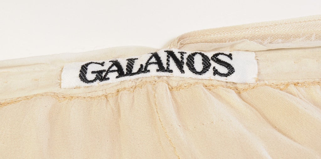 1970's Galanos Pleated Silk Halter Dress 2