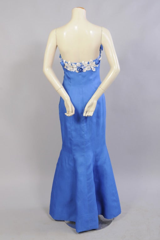 Women's Givenchy Numbered Haute Couture Beaded Blue & White Gown & Stole