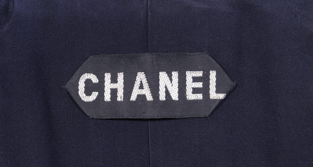 Chanel Haute Couture Runway Worn Navy & White Wool & Raffia Jacket In New Condition In New Hope, PA