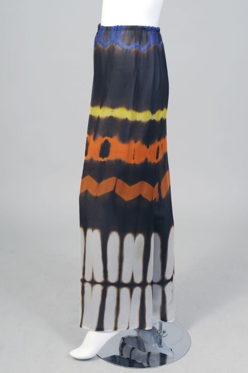 Halston Tie-Dyed Chiffon Pants