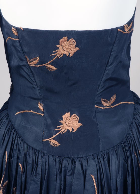 Black Silk Ballgown, Copper Embroidery 3