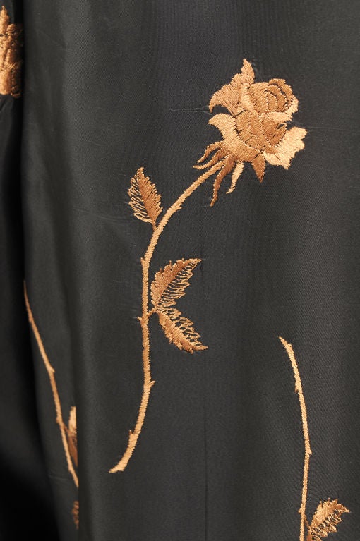 Black Silk Ballgown, Copper Embroidery 4