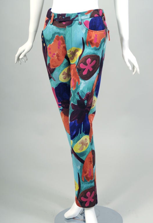 Women's Issey Miyake Brightly Colored Zip Front Jacket and Pants 