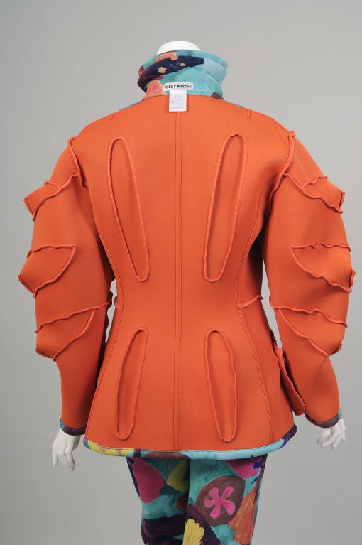 Issey Miyake Brightly Colored Zip Front Jacket and Pants  2