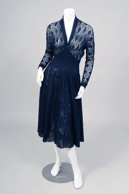 Robe pull en maille transparente
