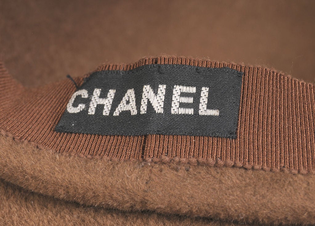 Chanel Brown Wool Beret In Excellent Condition In New Hope, PA