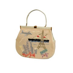 Vintage Needlepoint Bon Voyage Bag