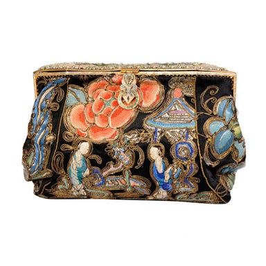 1930's Evening Bag Chinese Hand Embroidery at 1stDibs