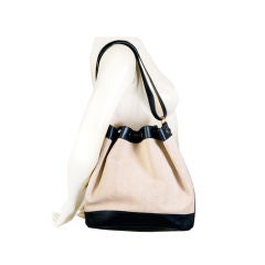 Hermes Leather & Canvas Duffle Bag