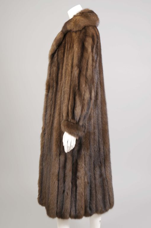 This is a fabulous Russian Barguzin Sable coat from Bergdorf Goodman in New York City.  It is in amazing condition, having spent most of its' short life in the fur vault, summer camp for furs. Barguzin sable is the most prized of all the highly