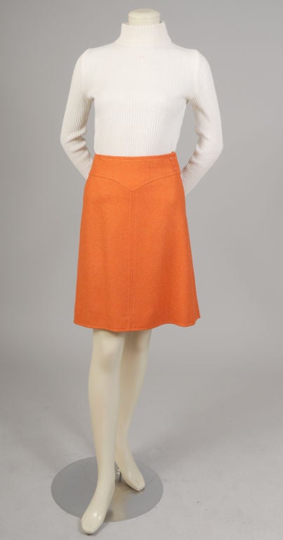 Andre Courreges designed these two pieces for his Hyperbole line in the 1960's.  The cream wool 