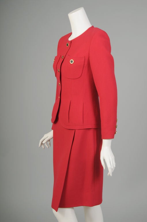 Chanel Cherry Red Suit at 1stdibs