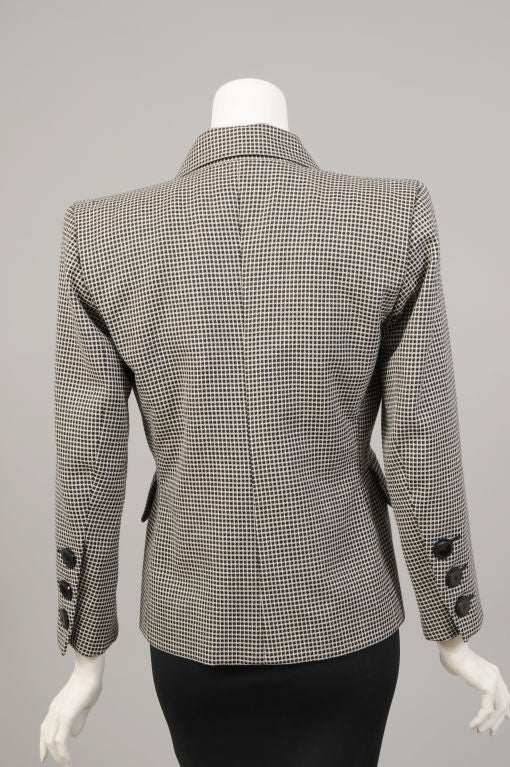 Yves Saint Laurent Haute Couture Black & White Check Jacket In Excellent Condition In New Hope, PA