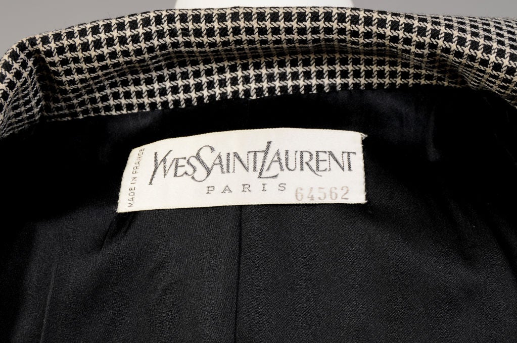 Women's Yves Saint Laurent Haute Couture Black & White Check Jacket