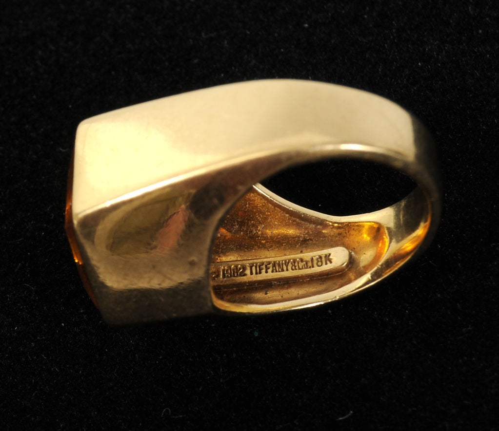 Paloma Picasso Tiffany 18K & Citrine Ring For Sale 1