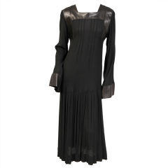 Vintage Jean Muir Jersey & Leather Dress