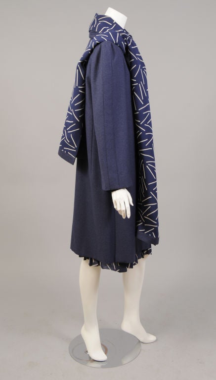 Pauline Trigere 5 Piece Ensemble Coat Dress Blouse Skirt & Scarf 1