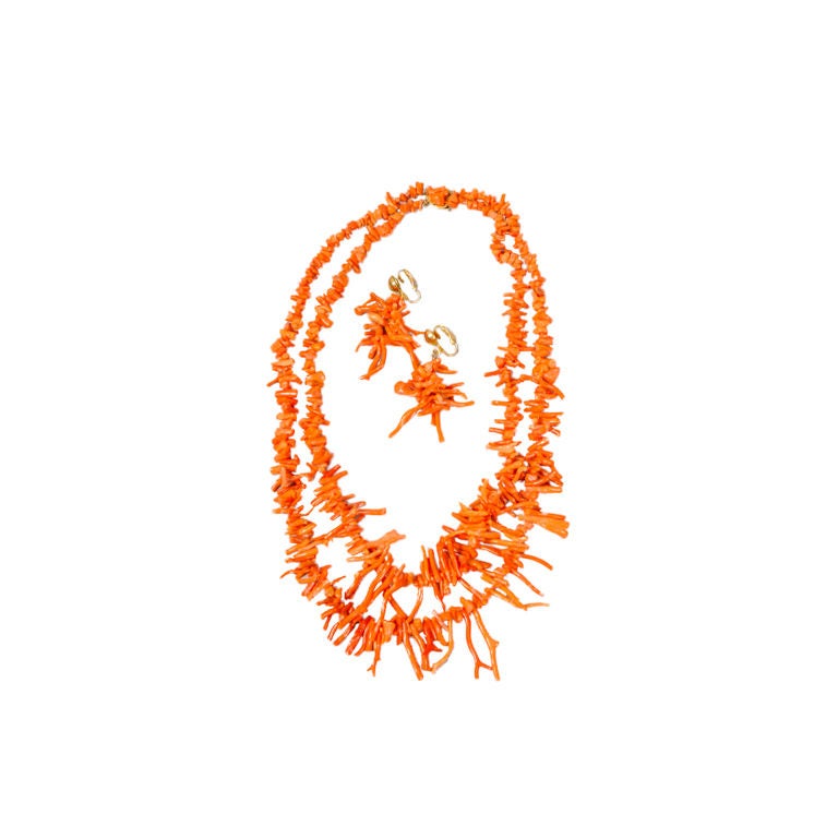 Branch Coral Necklace & Earrings