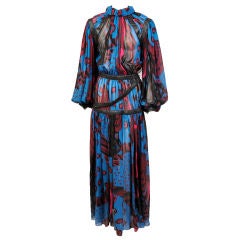 Dior Leather and Chiffon Dress