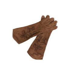 Hermes Suede Gloves with Soutache Trim, Never Worn size 7