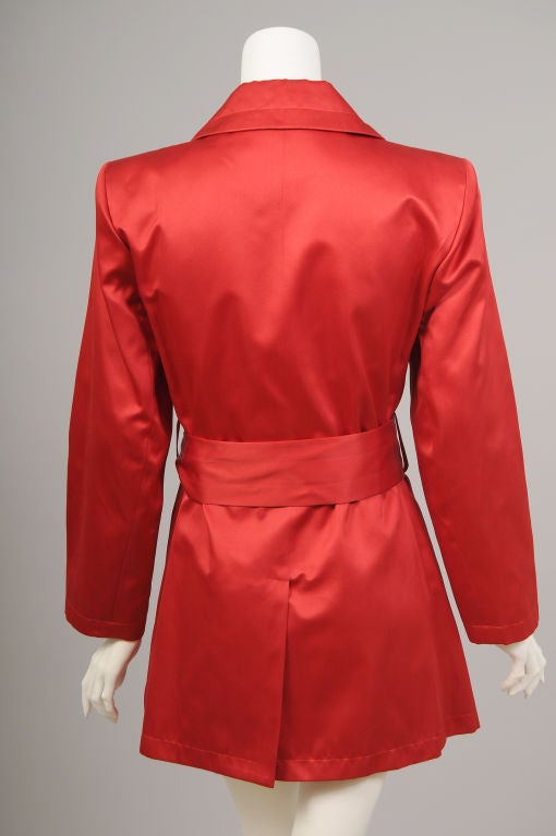 Yves Saint Laurent Satin Trench Coat For Sale 1