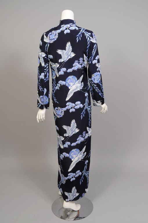 George Halley Oriental Print Dress 1