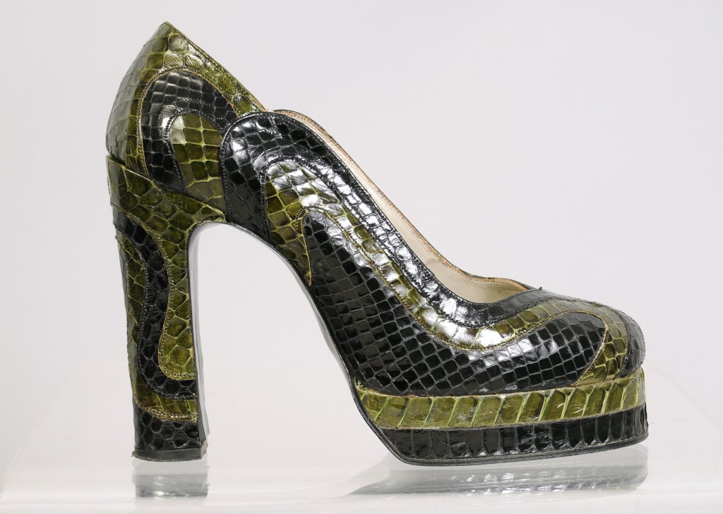Terry de Haviland 1970's Vintage Snakeskin Platforms