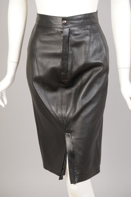 Alaia Leather Skirt For Sale at 1stDibs