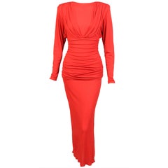 Roland Klein para Bergdorf Goodman principios de los 80 Sexy vestido rojo