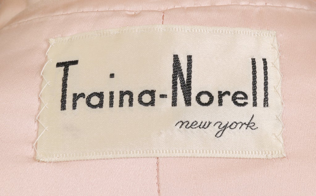 1950;s Traina-Norell Silk Satin Evening Coat 3