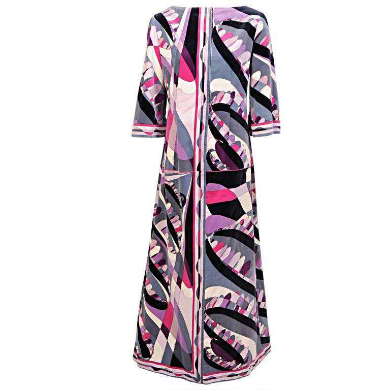1960's Pucci Velvet Zip Front Caftan at 1stdibs