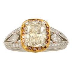 Michael Beaudry Kissen Diamant Platin Ring