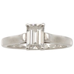 Tiffany & Co. Emerald Cut Diamond Platinum Ring