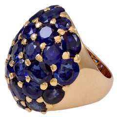 Rare Seaman Schepps Sapphire Gold Ring