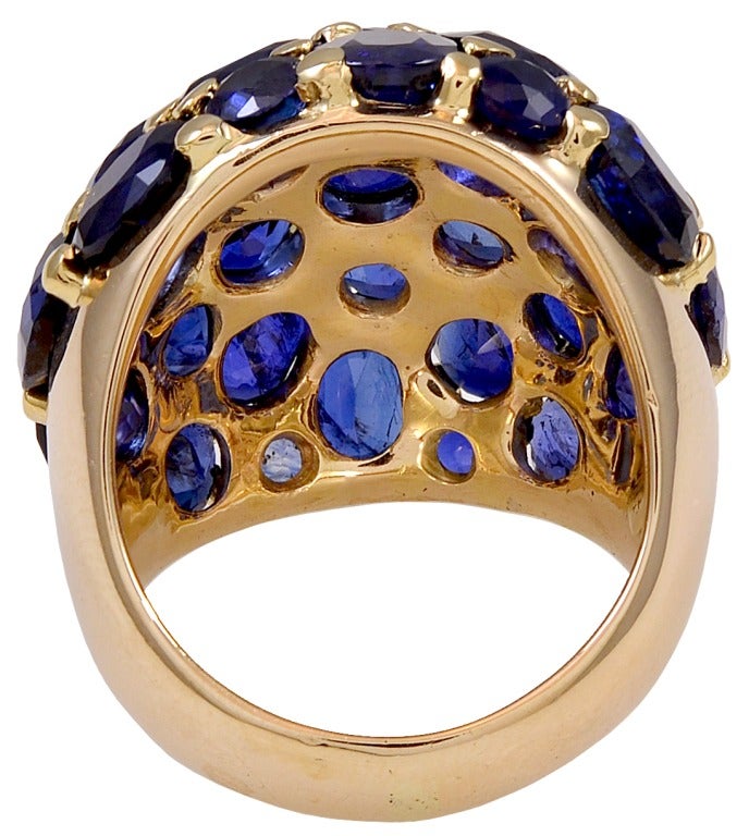 Rare Seaman Schepps Sapphire Gold Ring In Excellent Condition In Chevy Chase, MD