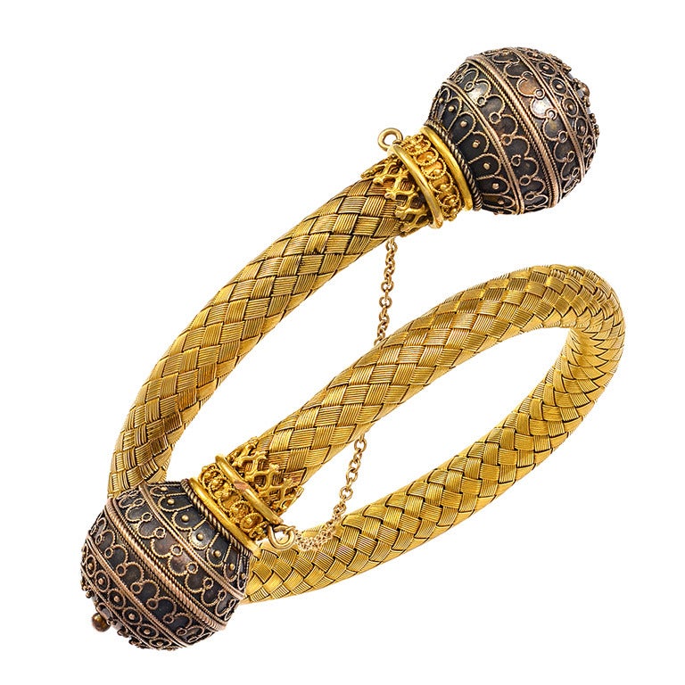 Victorian Gold Mesh Flexible Cuff Bracelet