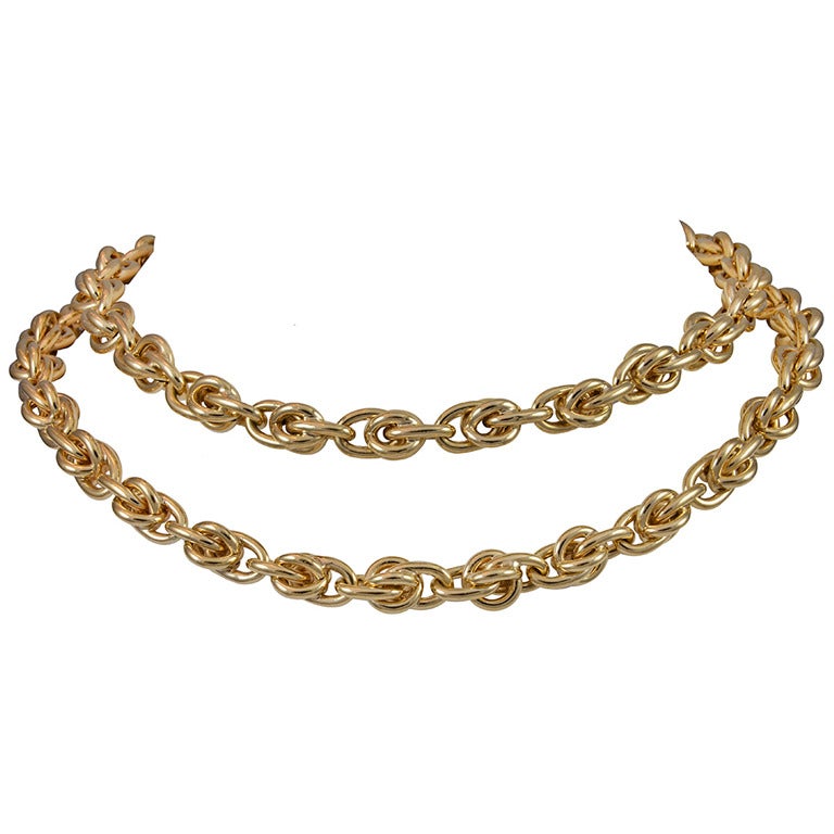 Cartier Large Link Long Gold Necklace