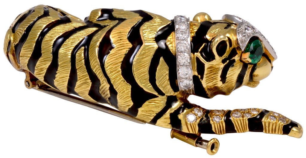 David Webb Crouching Tiger Brooch
