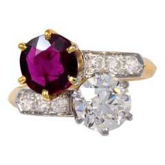 Tiffany & Co. Ruby Diamond Bypass Ring