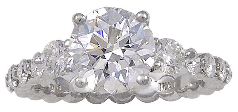 2.04 Round Brilliant Diamond Platinum Ring