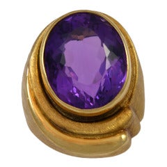 Burle Marx Oval Amethyst Gold Ring