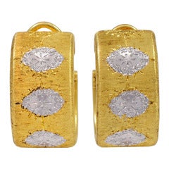 Buccellati Textured Two Tone Gold Earrings