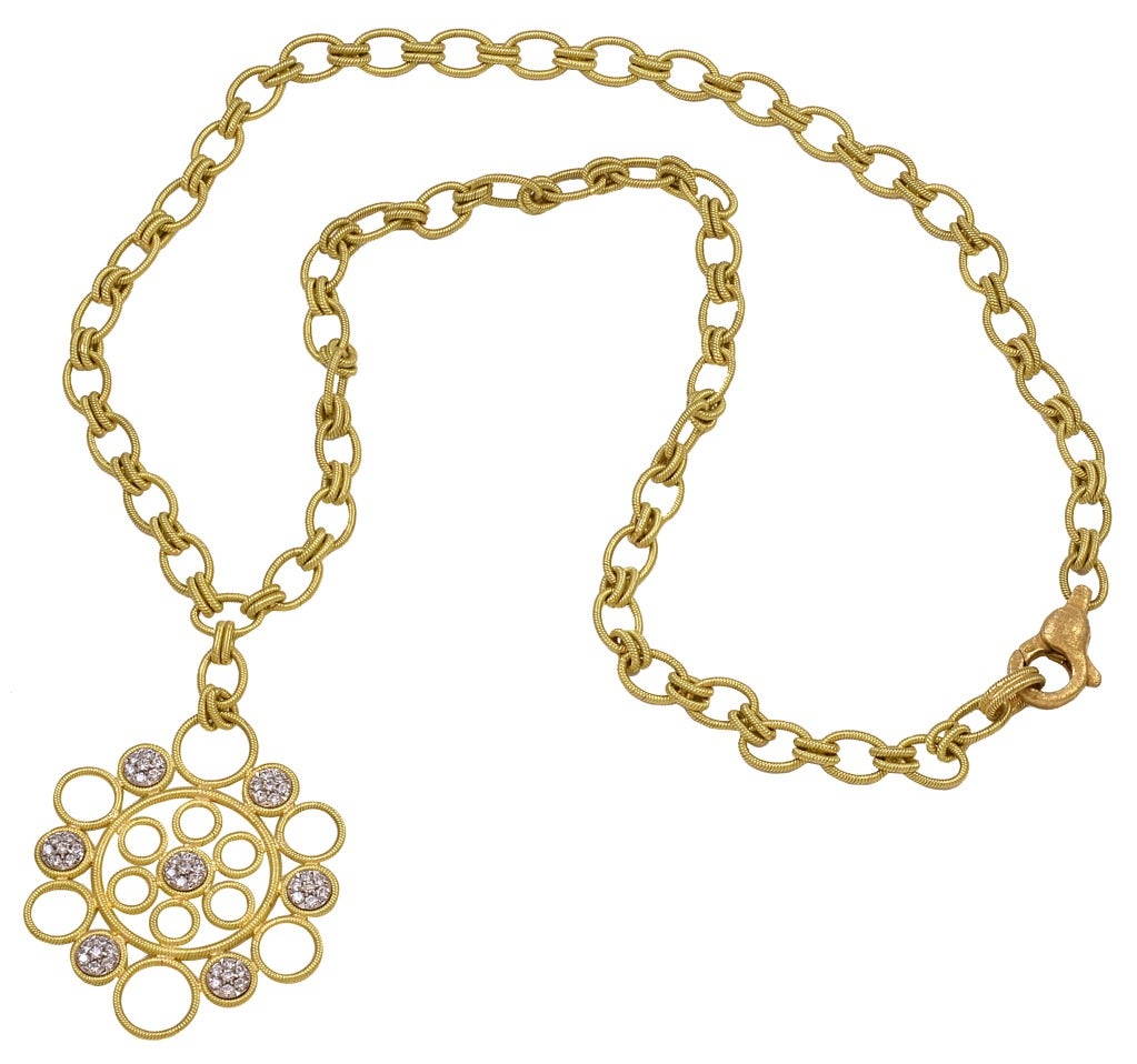 Buccellati Yellow Gold Diamond Necklace at 1stdibs